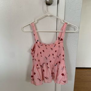 Pink Tank top w/ flower details